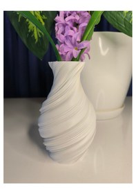 Resim Bohem Tarzda Dekoratif Vazo - 15cm Beyaz 