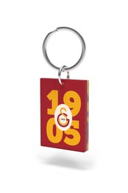 Resim Galatasaray Lisanslı Sarı-Kırmızı Logolu Çift Taraflı Anahtarlık Aslan Ahşap Kutulu 