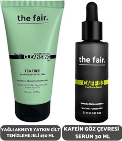 Resim the fair.Sebum Kontrol Yağlı Ciltler İçin Yüz Temizleme Jeli 150 ML + Kafein Göz Çevresi Serumu 30 ML 