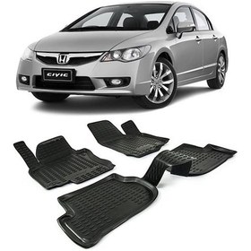 Resim Honda Civic Fd6 2007-2012 Araca Özel 3D Havuzlu Paspas Gold 