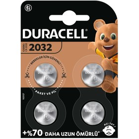 Resim Duracell 2032 4'lü Düğme Pil - 3 Volt 