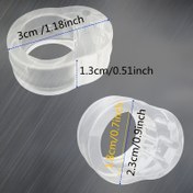 Resim 10 adet Kapı Kolu Duvar Sessizliği Anti-Kolaylık Kauçuk Gasket'ler - Şeffaf PPSU Plastik, 3cm/1.18inç ve 1.8cm/0.7inç, Dolap ve Kapı Kolları için, Kapı Koruma | Şeffaf Gasket'ler | Plastik Sessizlik Gasket'leri 
