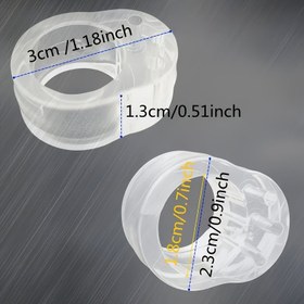 Resim 10 adet Kapı Kolu Duvar Sessizliği Anti-Kolaylık Kauçuk Gasket'ler - Şeffaf PPSU Plastik, 3cm/1.18inç ve 1.8cm/0.7inç, Dolap ve Kapı Kolları için, Kapı Koruma | Şeffaf Gasket'ler | Plastik Sessizlik Gasket'leri 