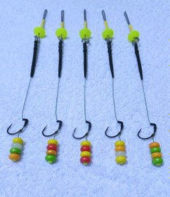 Resim 5 Adet Küspe Telli Karışık Renkli Hacı Boncuk'lu Sazan Rig Takımı 