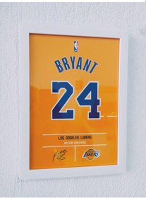 Resim 21x30 Cm Kobe Bryant Nba Forma Tasarımlı Poster Tablo 2 Mm Camlı 