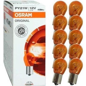 Resim Fzrulman Osram 7507 Py21W 93 Turuncu Sinyal Ampul 12V 21W 10 Adet Tek Duy 