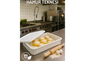 Resim Gastroplast (Pe) Hamur Teknesi ,Hamur Pasası , Pizza Hamur Kabı & Kapağı – Restoran, Otel, Fırın ve Pizzacılar Için - Dayanıklı Hamur Saklama Teknesi 