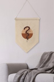 Resim Oturma Odası Duvar Dekoru, Pinterest Oda Dekoru, Boho Kanvas Flama Askılı Duvar Örtüsü NO:491 - Renkli - 11 / 21 x 30 