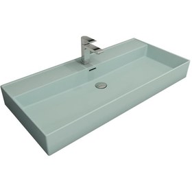 Resim Bocchi Milano Tezgah Üstü Lavabo 100 Cm Mat Buz Mavi 1378-029-0126 