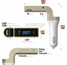 Resim Centrepoint Carg7 Bluetooth Fm Transmitter Fm USB Girişli Transmitter CN40 
