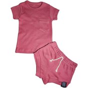 Resim Yazlık Fitilli Unisex Bebek İkili Takım - Kiremit 