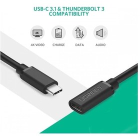 Resim Ugreen USB3.1 Thunderbolt 3 Type-C Uzatma Kablosu 50 CM 