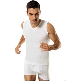 Resim Namaldı Erkek Ribana V Yaka Spor Fanila 3'Lü Paket - 118 