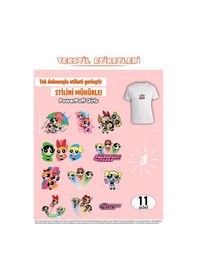 Resim Ütü İle Yapışan Kıyafet Etiketi Powerpuff Girls 11li Set Karışık 