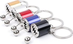 Resim Hareketli Araba Vites Anahtarlık Altı Hız Manuel Vites Dişli Shifter Topuzu Metal Anahtarlık 