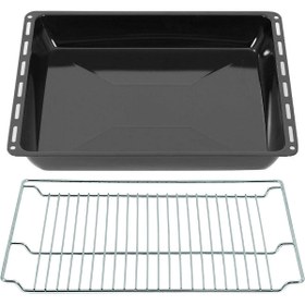 Resim B & N MAĞAZACILIK Ankastre Derin Fırın Tepsisi Ve Fırın Izgara Teli 2'li Set 46,5 X 37,5 X 6 Cm 