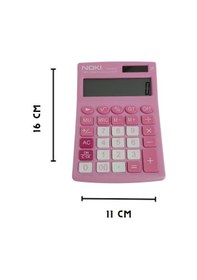 Resim Noki H-mc010 Pembe Hesap Makinesi - 12 Haneli Pilli Ve Güneş Enerjili Çok Renkli 