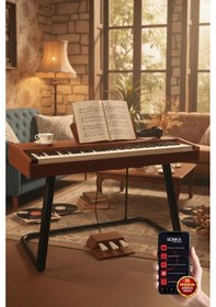 Resim Midex PLX-125-OR Taşınabilir Dijital Piyano Tuş Hassasiyetli 88 Tuş Bluetooth (Stand ve Kulaklık İle) 