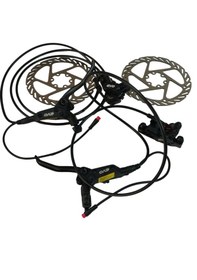 Resim Güçlü Bisikletmotosiklet Elektrikli Bisiklet Sensörlü Hidrolik Fren Seti Rotorlar Dahil 