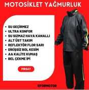 Resim EFORMOTOR Motosiklet Yağmurluğu Ultra Kaliteli (SU GEÇİRMEZ GARANTİLİ) 