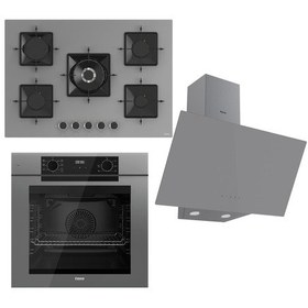 Resim Ferre Fryart Serisi Gri Ankastre Set SS038 - QEP63CPR - D079 