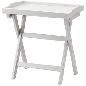 Resim IKEA Tepsili Sehpa 58X38X58 cm Meridyendukkan Koyu Gri Renk Mdf Çıkarılabilir Tepsili Modern Sehpa 