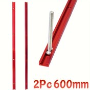 Resim 2 adet Alüminyum T-Track Kesme Rayı, 600mm Ahşap İşleme Kanalı T-Yuvası Jig ve Vidalı Sabitleyici ile Masa Testeresi Router için, DIY Alet Aksesuarı - Elektrik Gerektirmez, Ahşap İşleme için T Track Rayı 