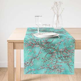 Resim Yağlı Boya Yeşil Ağaç Motifleri Dijital Baskılı Özel Tasarım Süet Runner 