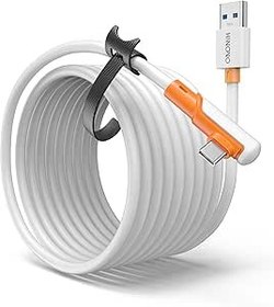 Resim HINOVO VR Link Cable (16.4ft), VR Headset Compatible with Meta Quest 3, Quest 2/Pro/Pico 4, Long Cable Accessories for PC/Steam VR Games, USB 3.2A to Type-C High Speed PC Data Transfer Cord 