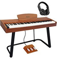Resim Midex PLX-125-OR Tuş Hassasiyetli 88 Tuş Bluetooth Taşınabilir Dijital Piyano (Stand Ve Kulaklık İle) 