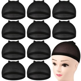 Resim 10'lu Paket Siyah Peruk Ağları, Ultra İnce ve Esnek, Tüm Saç Modelleri İçin Uygun, Basit ve Kullanımı Kolay, Kadınlar için Saç Aksesuarları 