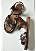 Resim Fox Shoes U390906403 Kahverengi Hakiki Deri Kadın Sandalet Kahverengi-hakiki Deri 