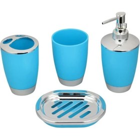 Resim Three Beans Banyo Aksesuarları Banyo Seti Plastik Banyo Takım Elbise Ev Aksesuarları Fincan Diş Fırçası Tutucu Sabunluk Depolama Şişesi Ev Seti | Banyo Aksesuarları Setleri (Mavi) - (Yurt Dışından) 