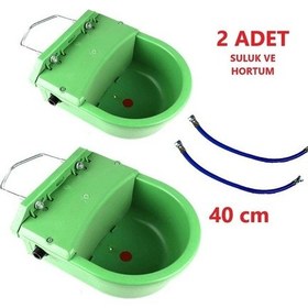 Resim Otomatik Şamandıralı 4 Litre Plastik Hayvan Suluğu-2 Adet - Suluk Takımı Ve 40 Cm Hortum 