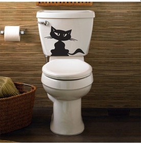 Resim Wc Klozet için Kedi Sticker Yapıştırma Model2 
