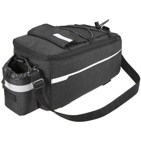 Resim Teltree Bisiklet İçin Yalıtımlı Ve Su Geçirmez Arka Bagaj Çantası, Reflektif Detaylar, Büyük Depolama Alanı, Omuz Askılı Siyah 