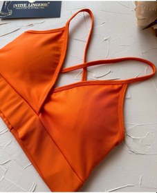 Resim Aurafit Kaplı Arkası Çapraz Derin Dekolte İp Askılı Spor Sütyeni/ Turuncu 