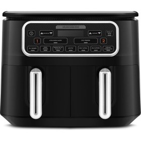 Resim Karaca Air Pro Cook Duo Ev Yemeği Xxxl 4+4 Litre Airfryer Black Chrome 8 Kişilik 