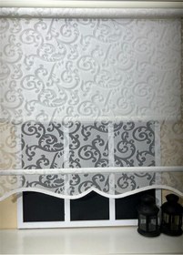 Resim Çift Mekanizmalı Kirli Beyaz Tül Perde Ve Ekru Stor Perde Stb-99 