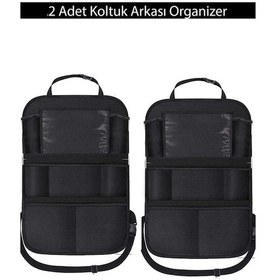 Resim Mc Global Araba Koltuk Arkası Eşya Düzenleyici Organizer Koltuk Arkası Koruyucu Tablet Cepli 2 Adet 