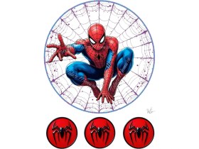 Resim Örümcek Adam Pasta Resmi - Yenilebilir Pasta Üstü Resmi - Yenilebilir Kağıt Pasta Süsü - Model 1 