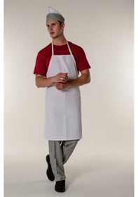 Resim Beyaz Aşçı Ve Mutfak Askılı Önlük-Beyaz 