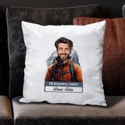 Resim Karikatürlü En Başarılı Erkek Dağcı Yastık 