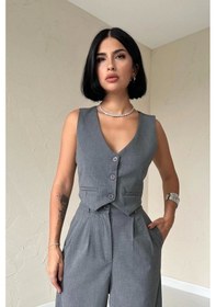 Resim Defymoda Antrasit Klas Ceket Ve Yelek Ve Pantolon Takım Antrasit 