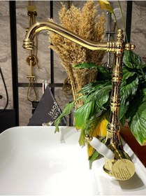 Resim İsaoğlu Yapı Rustik Mutfak Bataryası Altın Mutfak Bataryası Altın Rustik Evye Musluğu Gold Batarya Gold 
