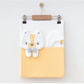 Resim Ekebaby Skunk Lüx Penye Bebek Battaniye 85x90 Cm 3002 Beyaz - Turuncu 