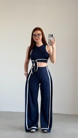 Resim Hadise Crop Bağlama Takım Lacivert 