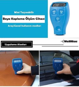 Resim HERŞEY FIRSAT Oto Boya Ölçer Kaporta Boya Kalınlık Ölçer Gm200 - Mavi 