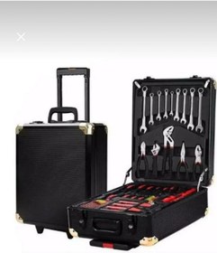 Resim İSTECNO 187 Parça Metal Kasa Full Set Tekerlekli Profesyonel Alet Ve Lokma Takım Çantası VALİZ 