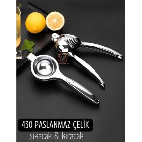 Resim De Luxe Saf Çelik Limon Narenciye Sıkacağı Paslanmaz Çelik Şık Tasarım 